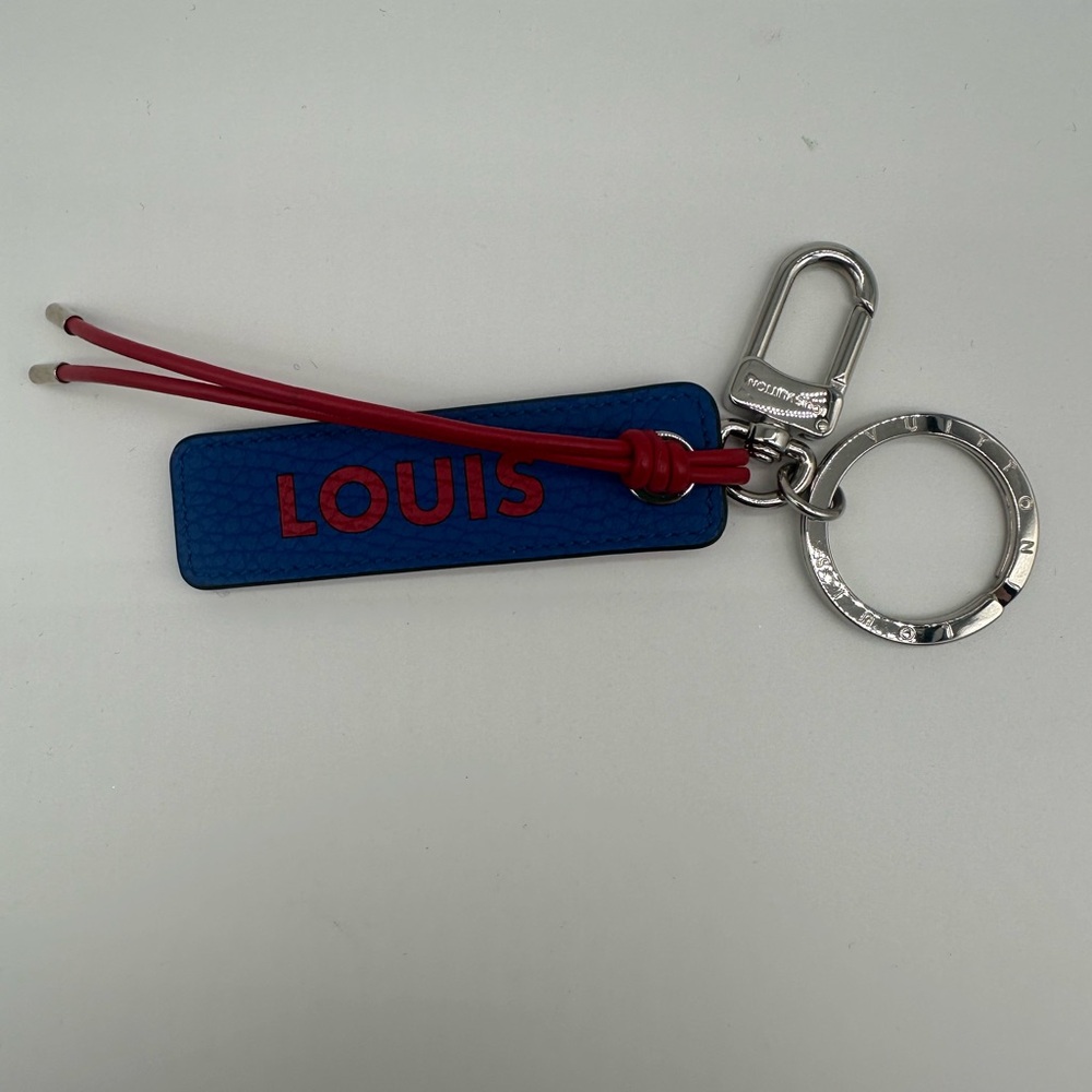 Louis Vuitton EC Blue and Red Leather Bag Charm